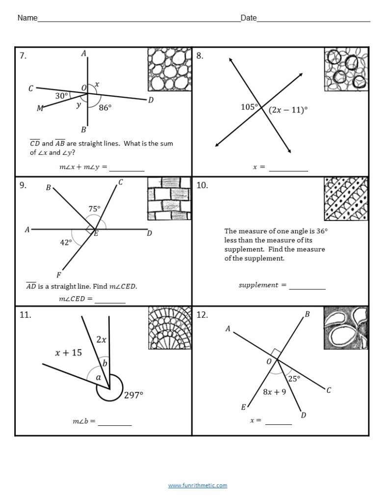 Angle Pair Relationships Zen Math Funrithmetic