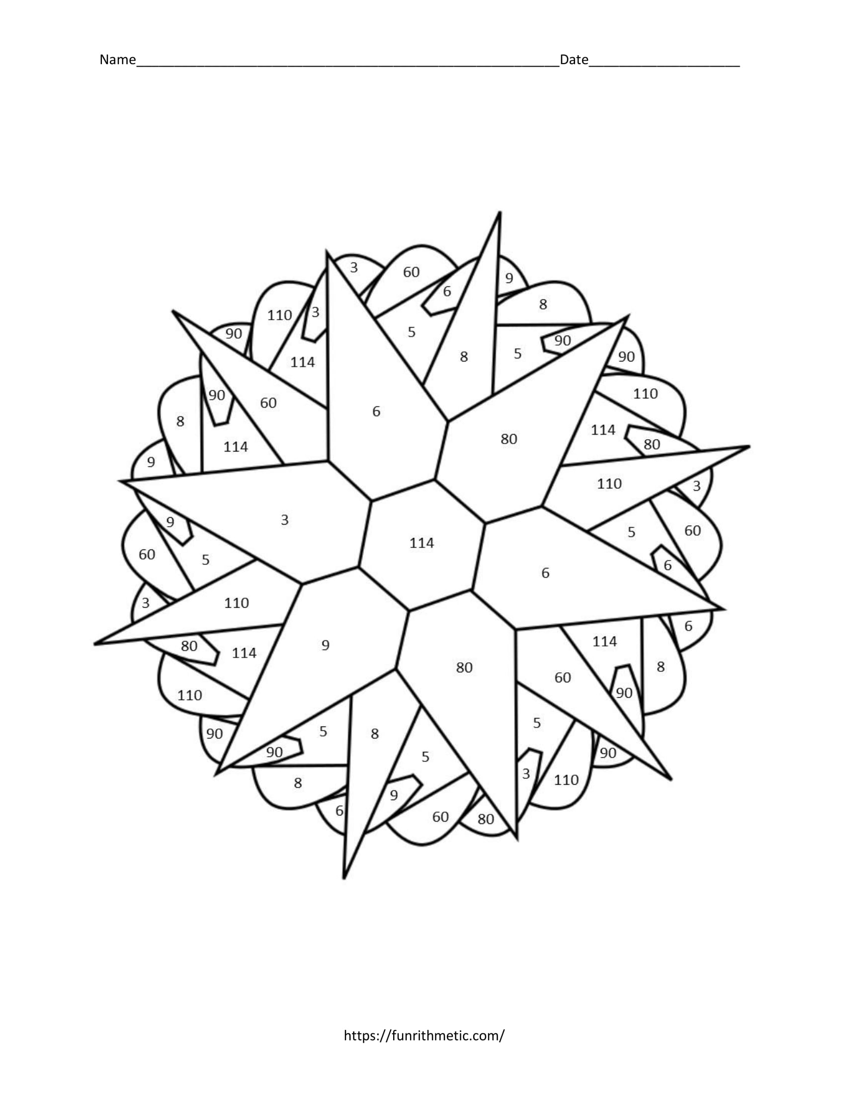 Angles in Quadrilaterals Color by Number-4 | Funrithmetic