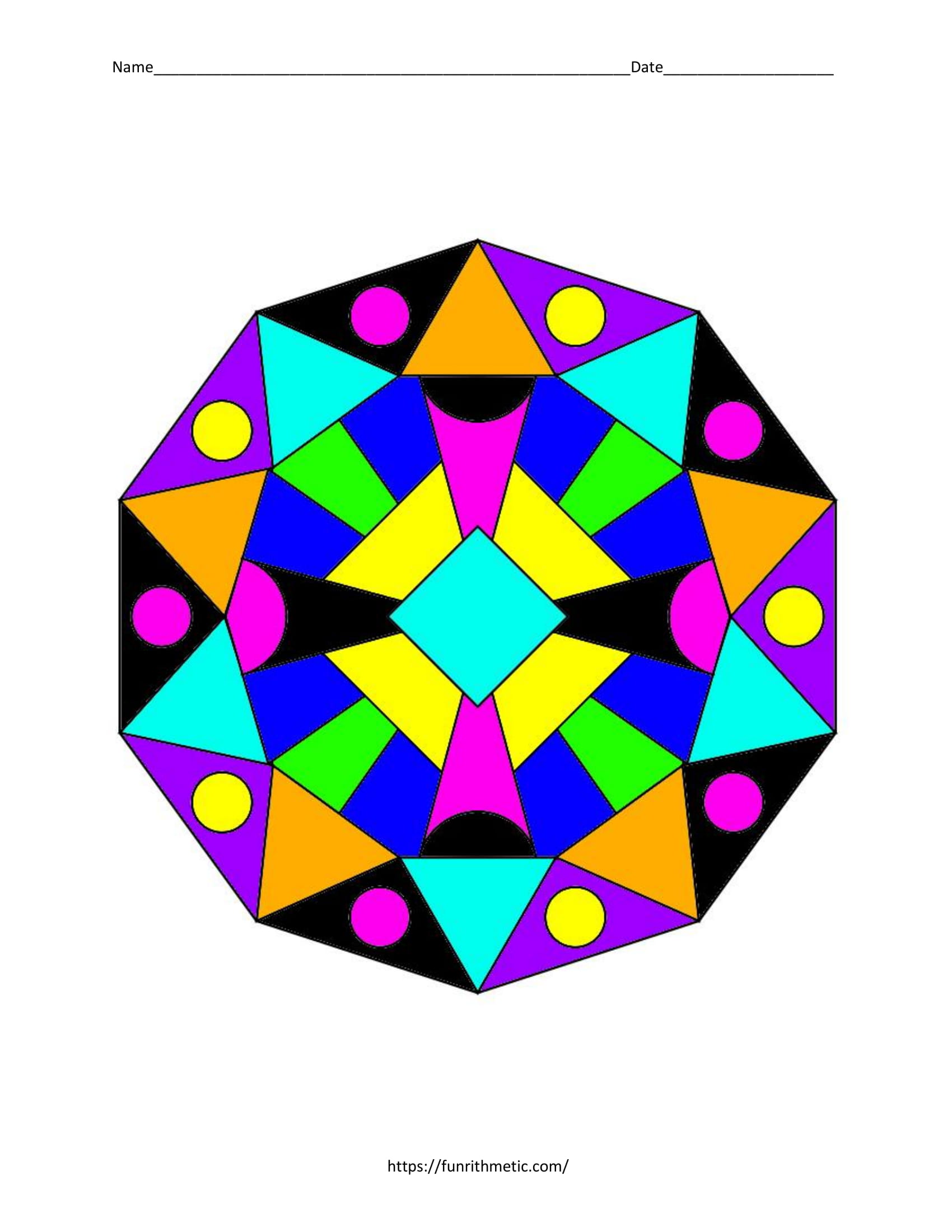 Area Of Triangles And Quadrilaterals Color By Number 7 Funrithmetic