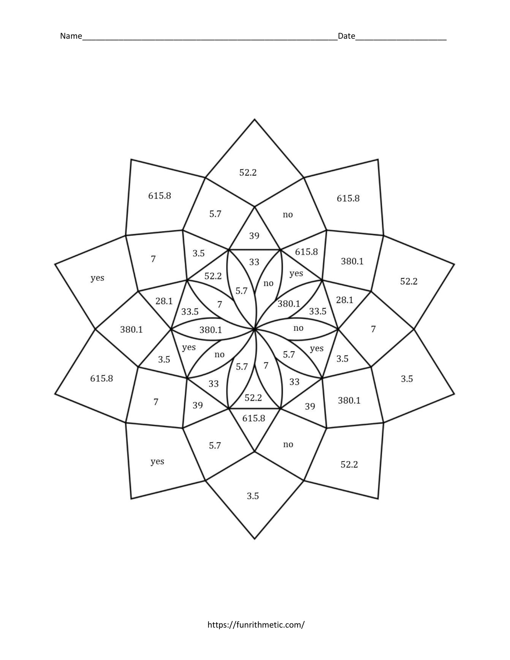 46 Area Circumference And Arcs Coloring Activity YassirSarila