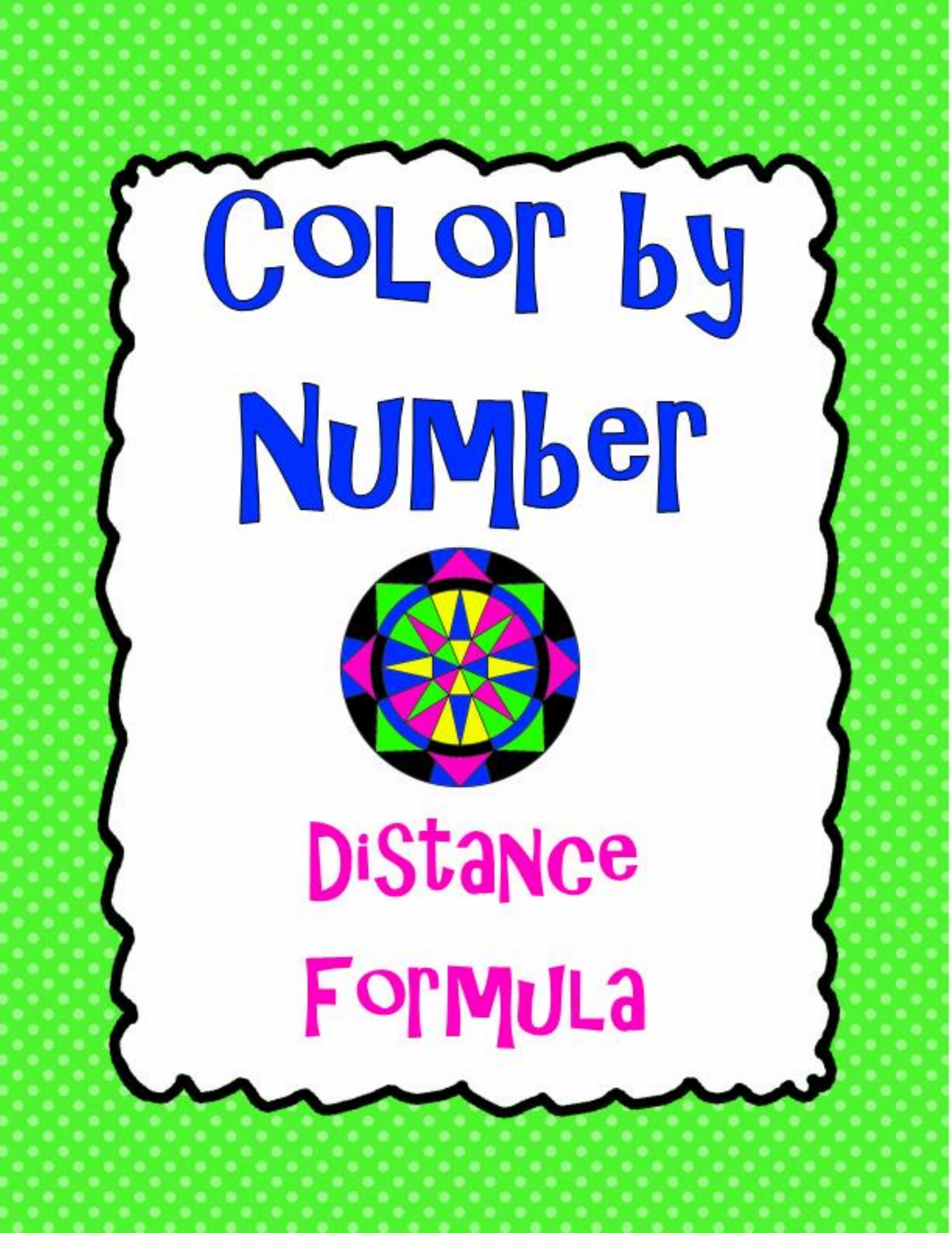 Distance Formula Color By Number 1 Funrithmetic