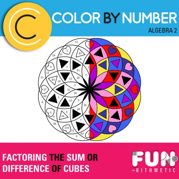 factoring the sum or difference of cubes color by number