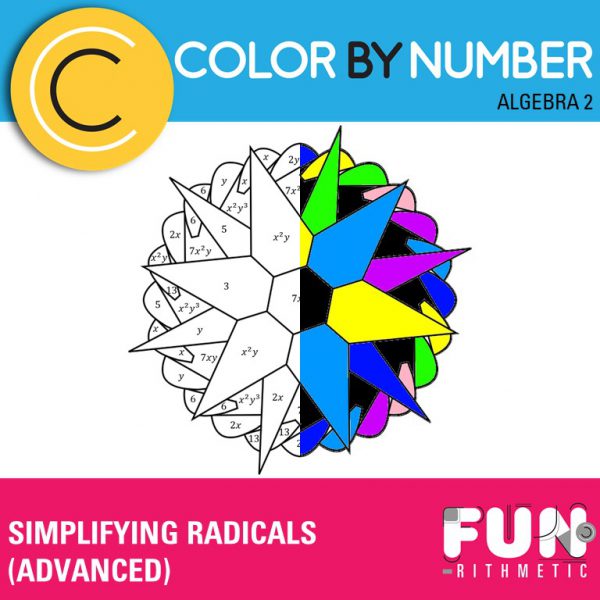 simplifying radicals algebra 2 color by number