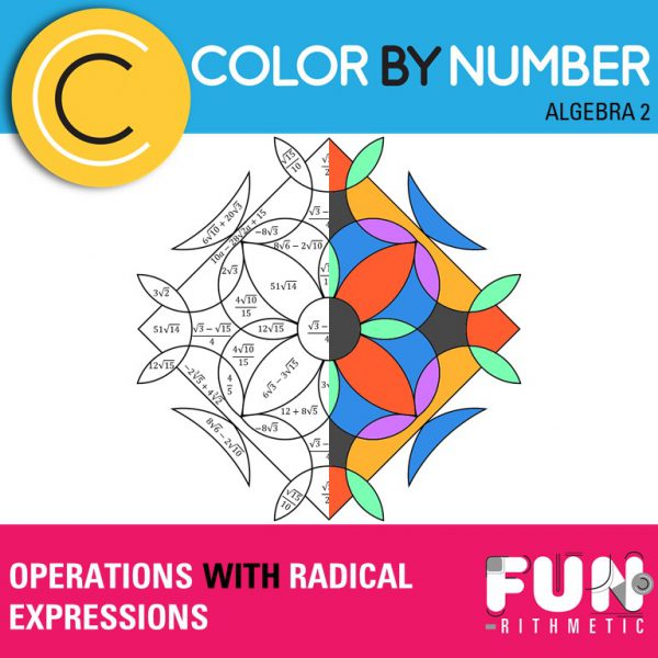 operations with radical expressions color by number