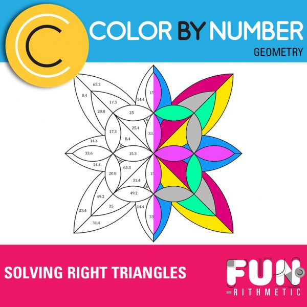solving right triangles color by number