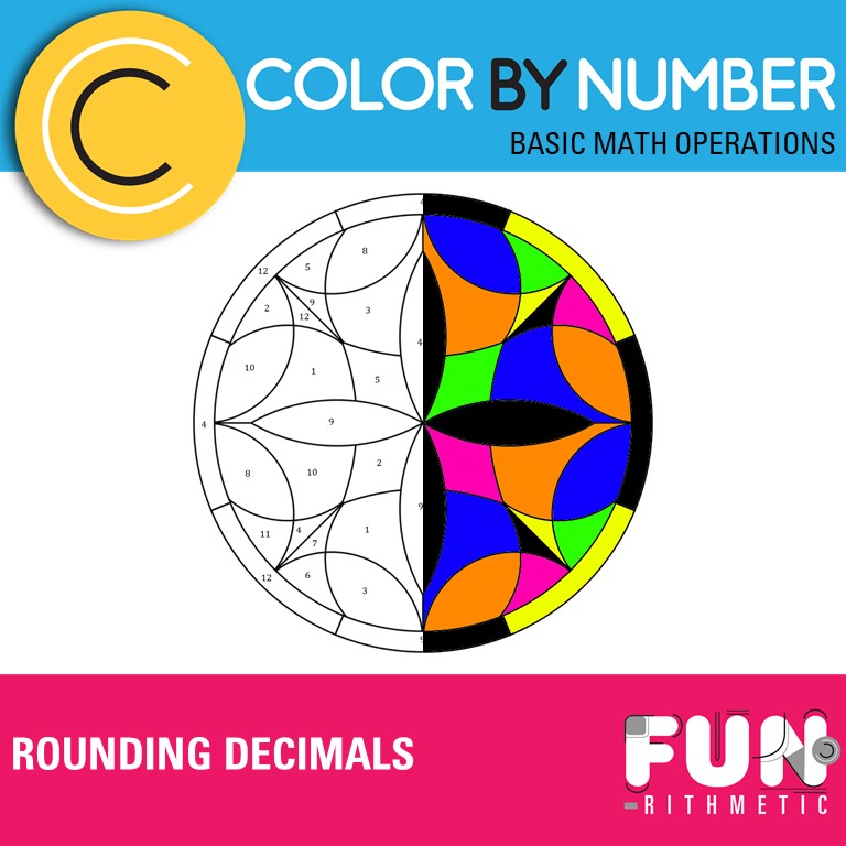 rounding decimals color by number funrithmetic