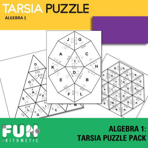 algebra 1 tarsia puzzle pack