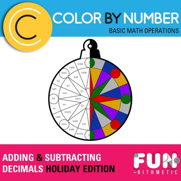 adding and subtracting decimals holiday worksheet