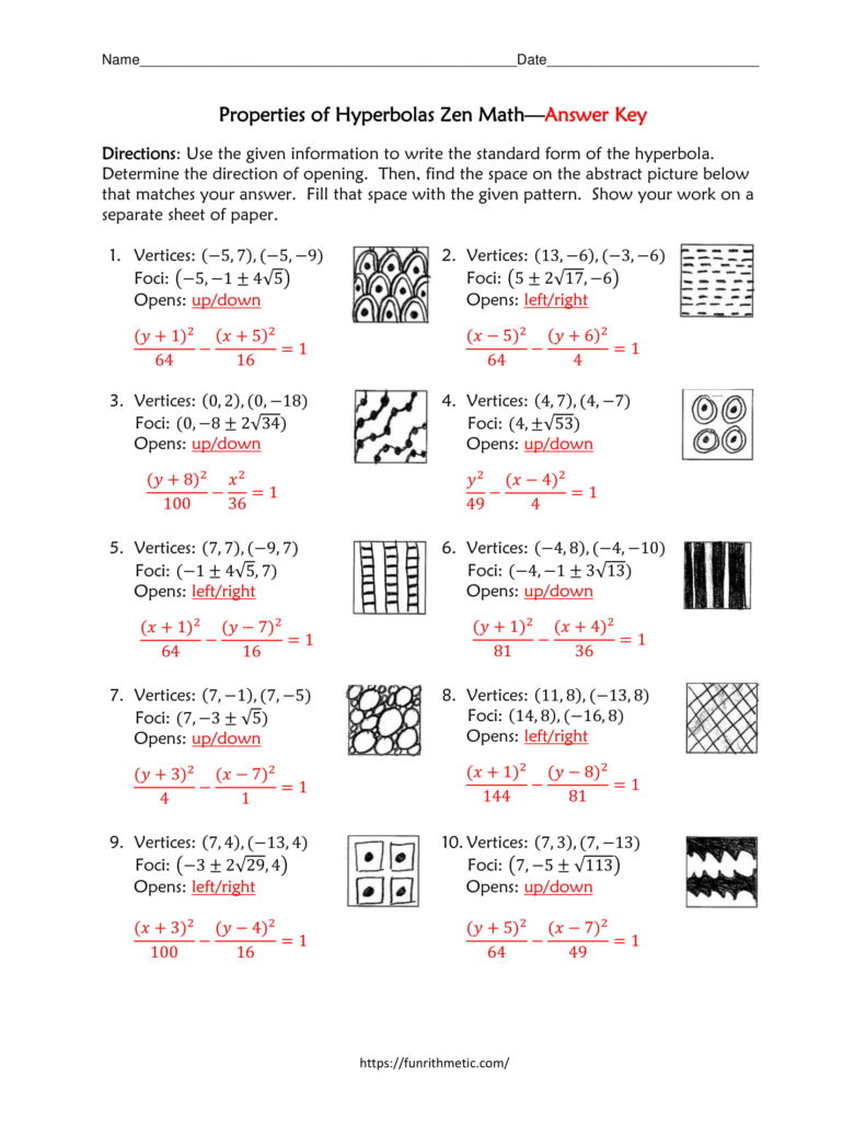 properties of hyperbolas zen math4 Funrithmetic