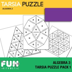 algebra 1 tarsia puzzle pack 1