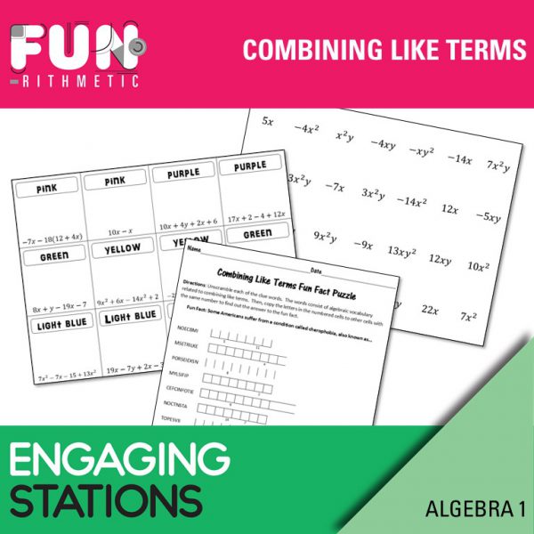 combining like terms stations