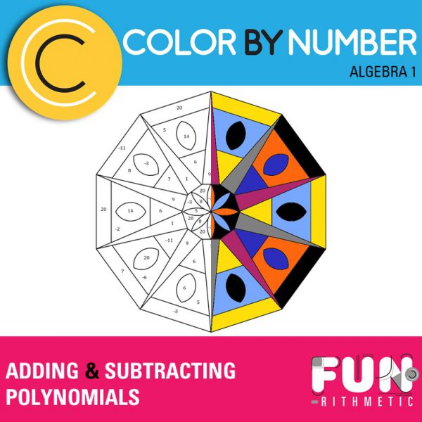 adding and subtracting polynomials coloring activity