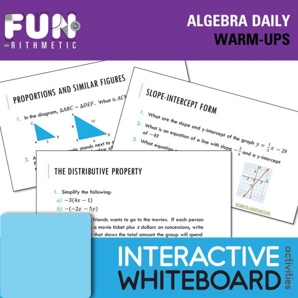 algebra daily warm ups