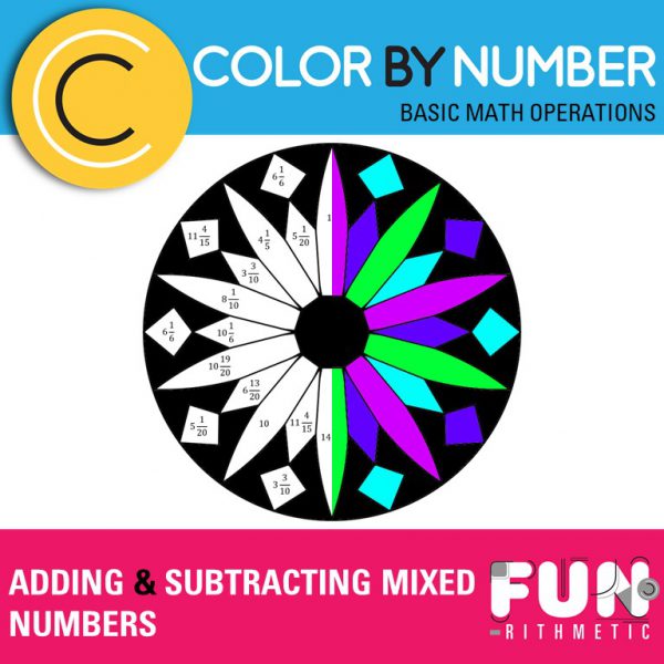adding and subtracting mixed numbers coloring activity