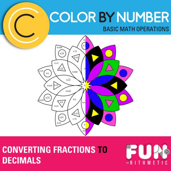 converting fractions to decimals coloring activity