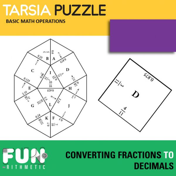 converting fractions to decimals puzzle
