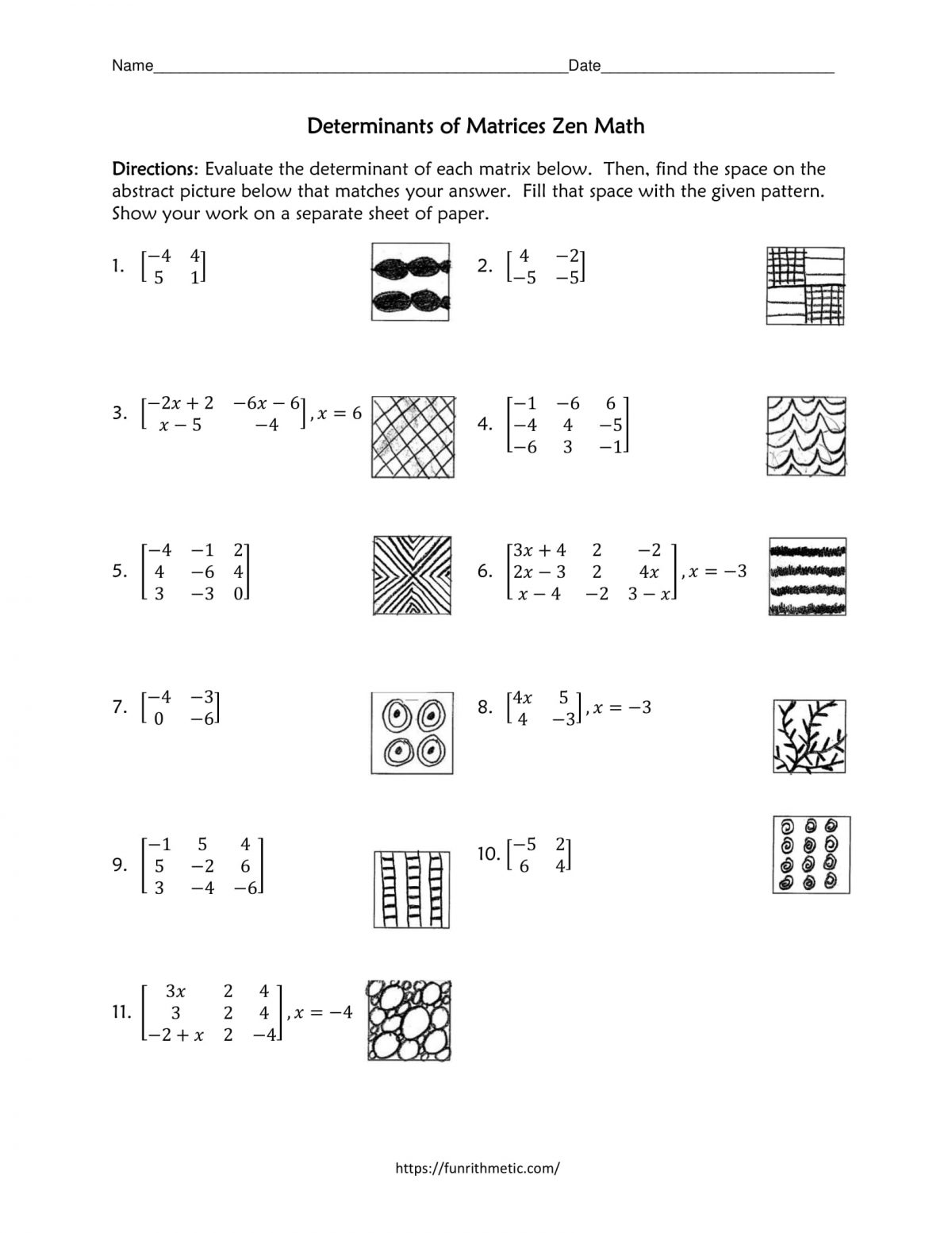 determinants of matrices zen math