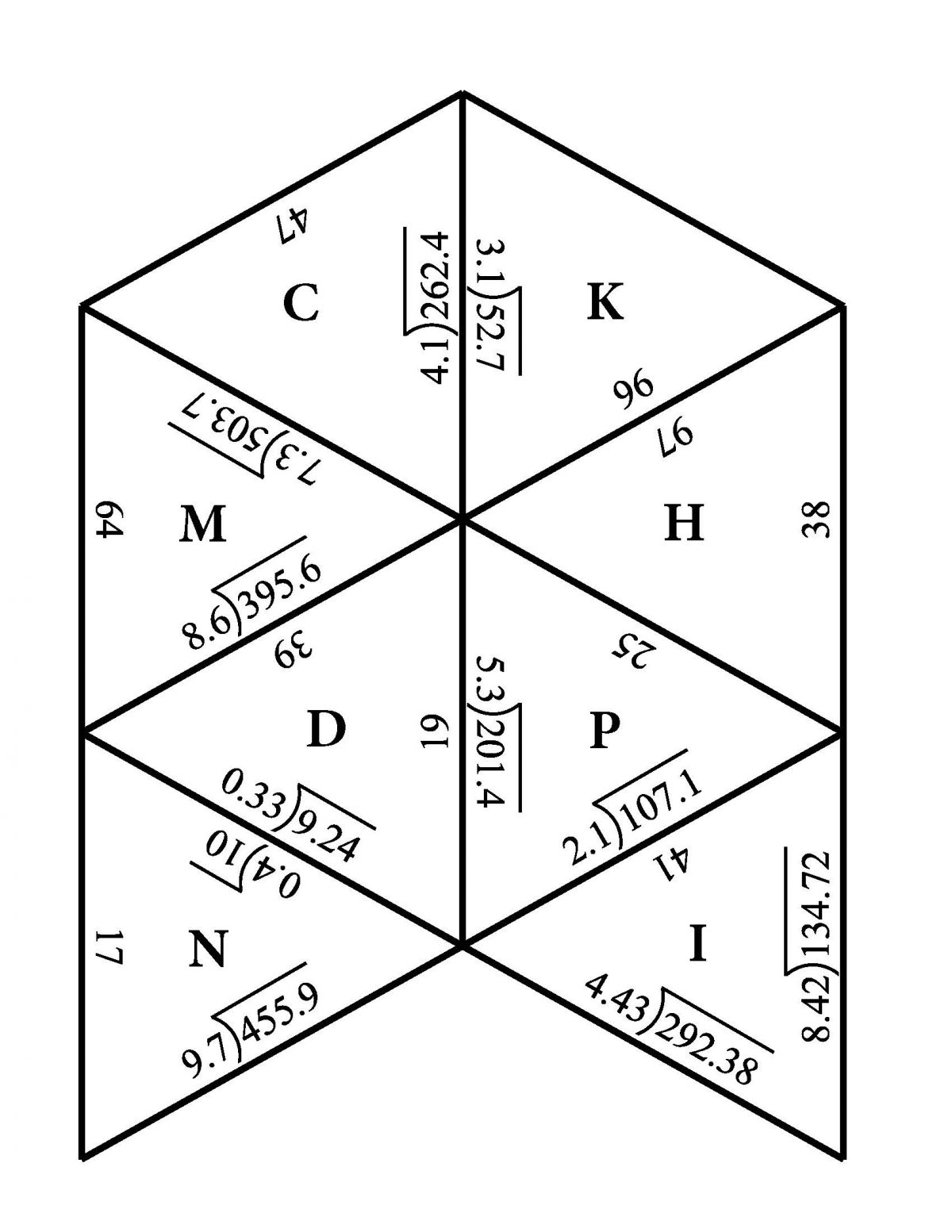 dividing decimals puzzle