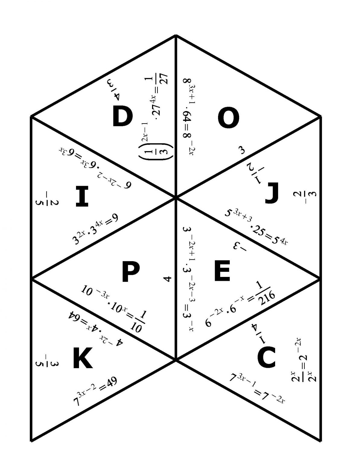 exponential equations puzzle