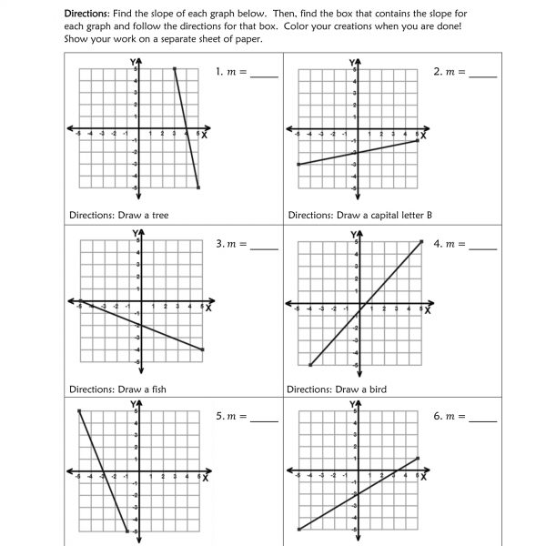 slope using a graph worksheet