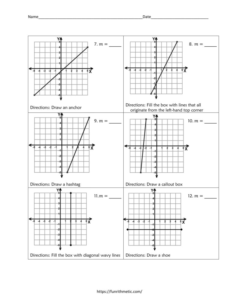 Finding Slope Using a Graph Create and Color | Funrithmetic