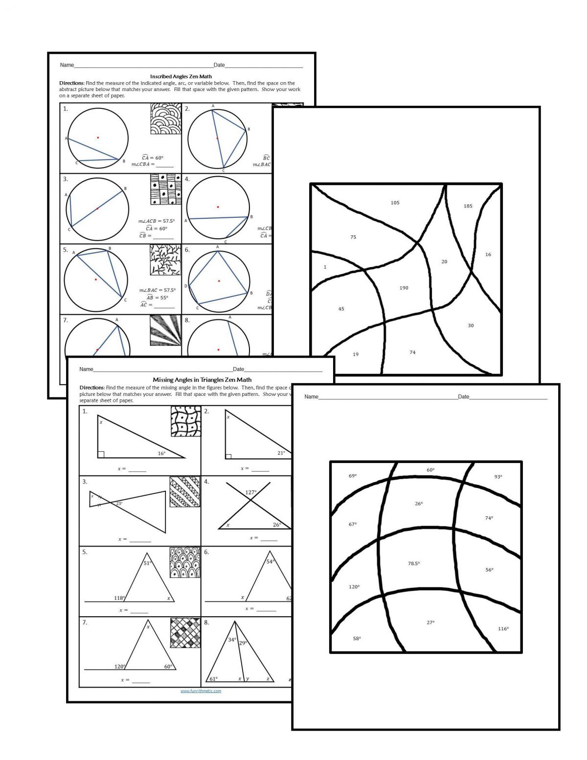 geometry worksheets zen math