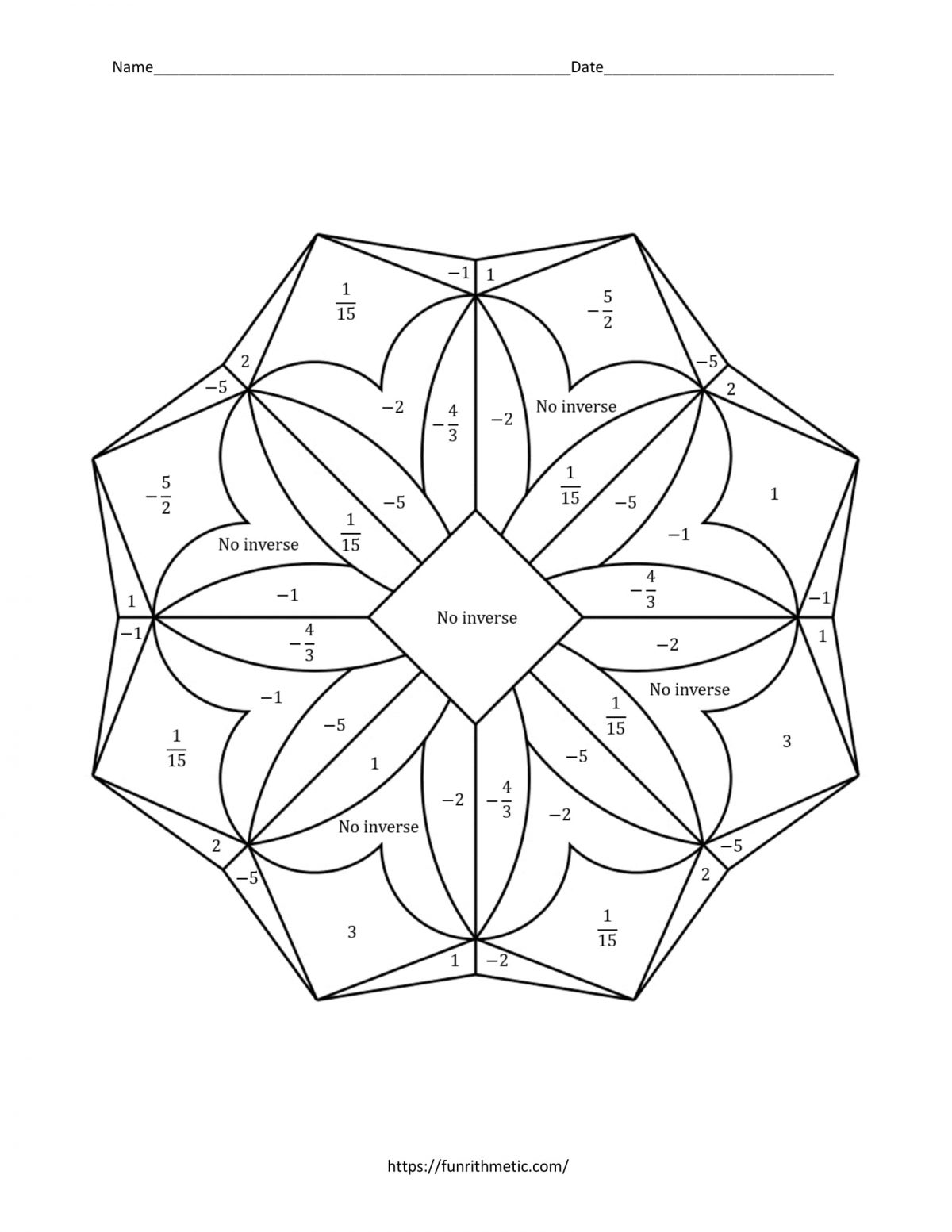 Inverse Matrices worksheet