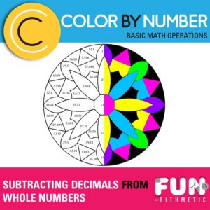 Subtracting decimals from whole numbers worksheet