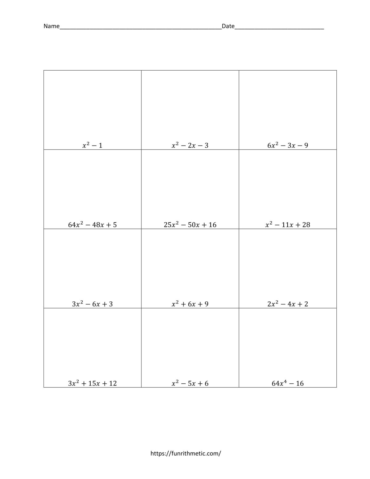 multiplying binomials worksheet