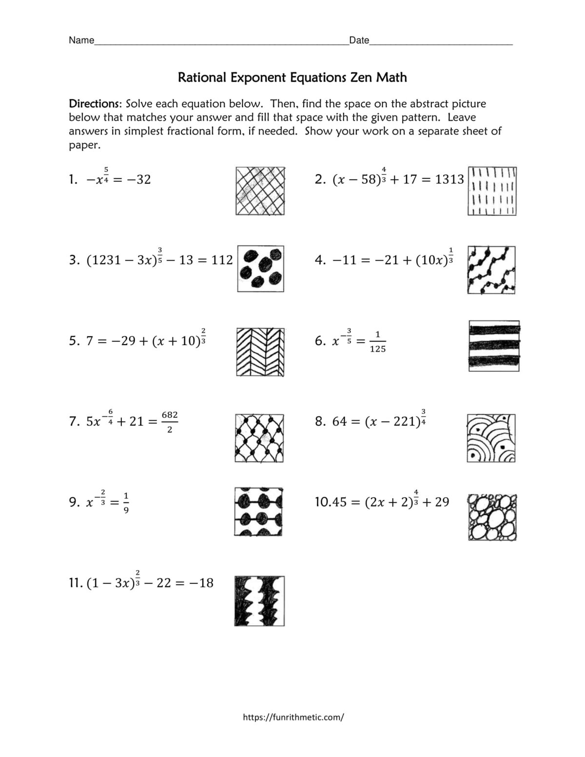 rational exponent equations worksheet
