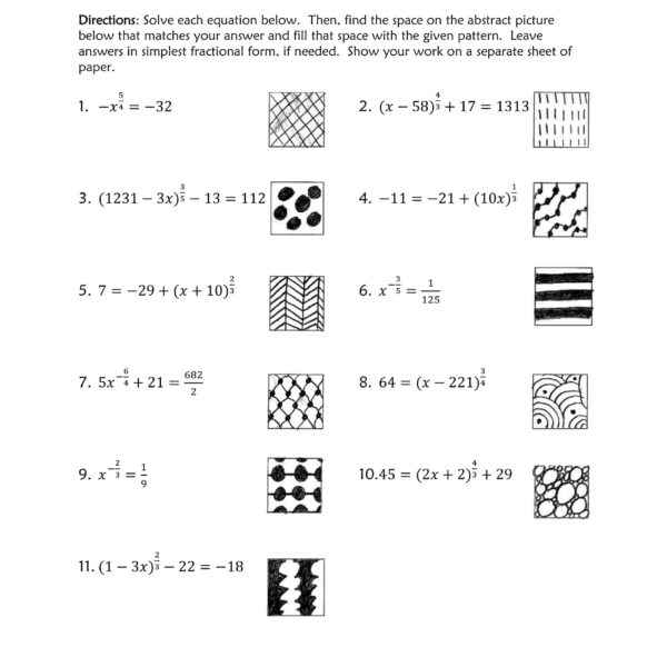 rational exponent equations worksheet