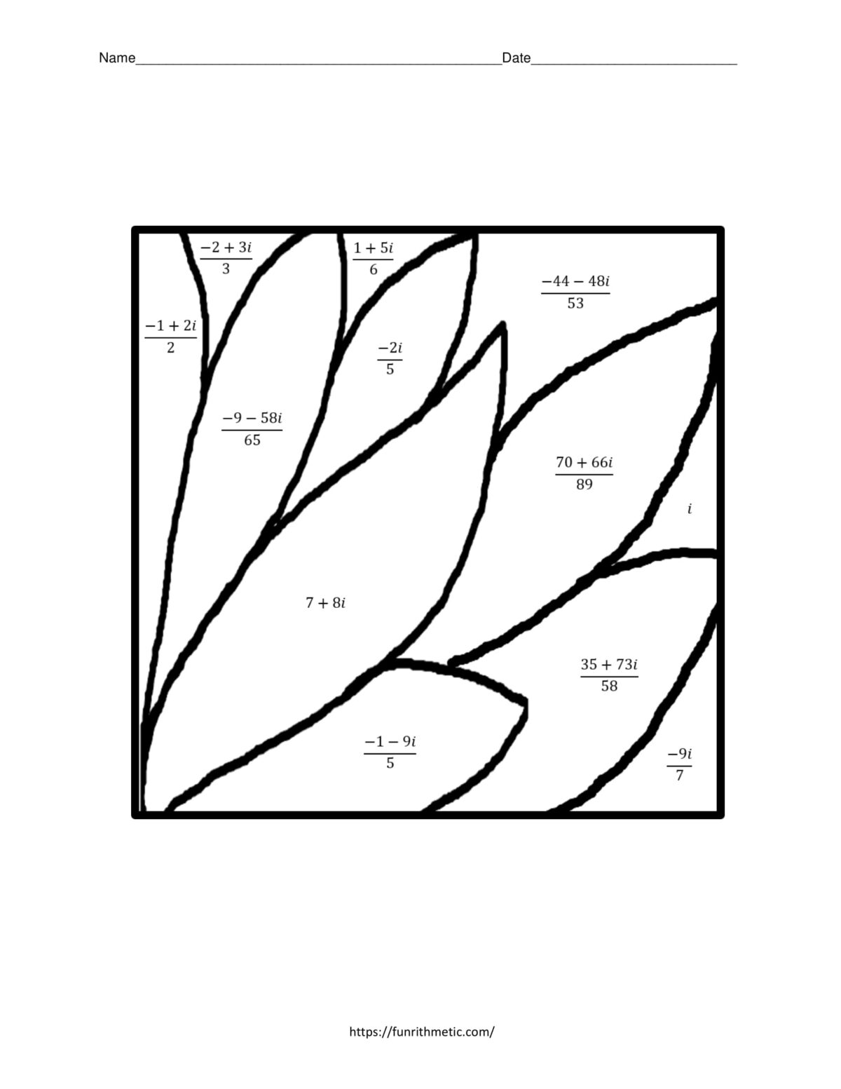 rationalizing imaginary denominators worksheet