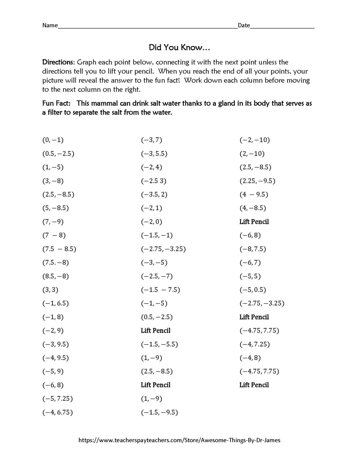 mystery coordinate graphing worksheet