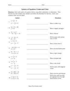 systems of equations worksheet